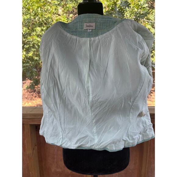 Neiman Marcus Women's Vintage Blue Green Tweed Jacket Size 10 - Picture 5 of 8